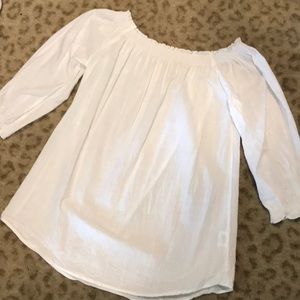 Off the shoulder white shirt